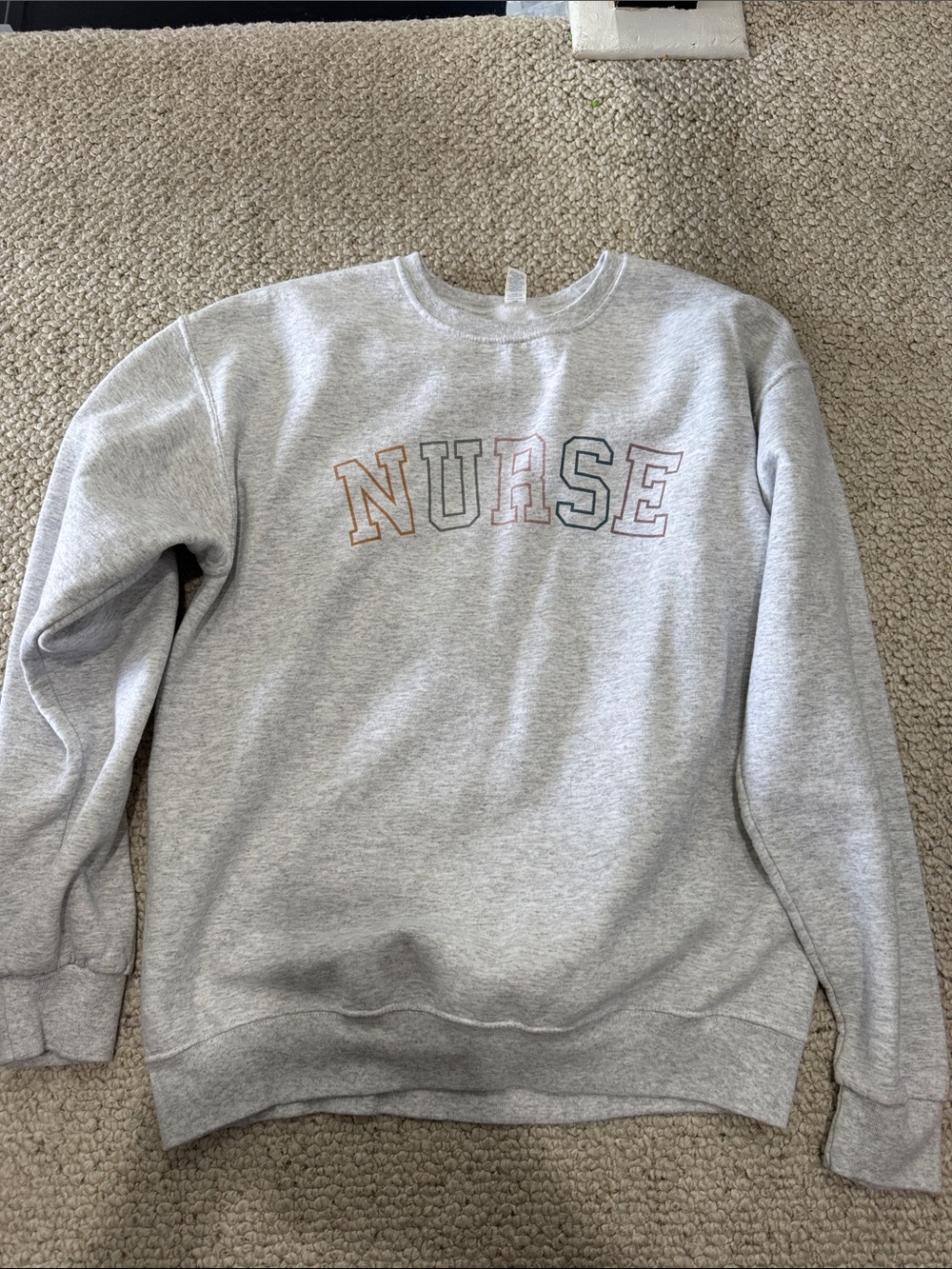 Jerzees Light Gray Nublend Crewneck Sweatshirt nurse